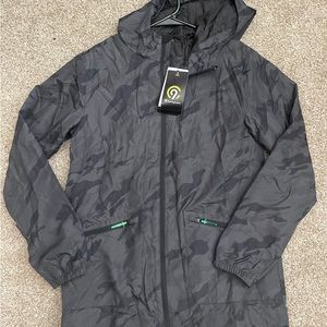Champion hooded rain zipper jacket.   boys nwt camo print